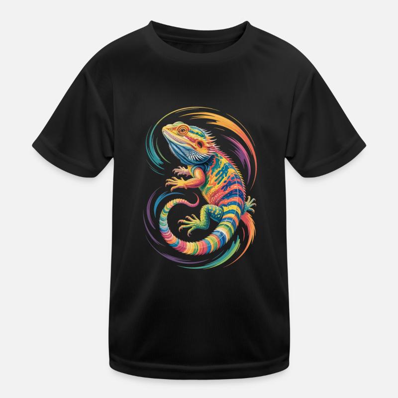 Bunte Bartagame Reptil Echse Kinder Funktions-T-Shirt