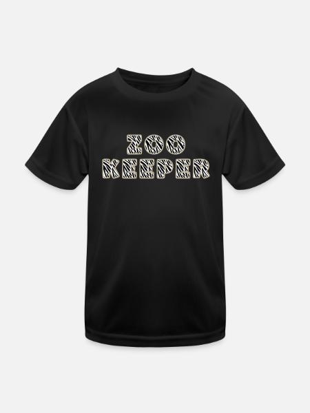 Lettrage Zoo Keeper au design Zebra - T-shirt sport Enfant - noir - Devant