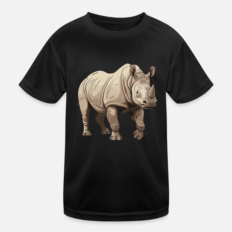 Nashorn Tier Kinder Funktions-T-Shirt