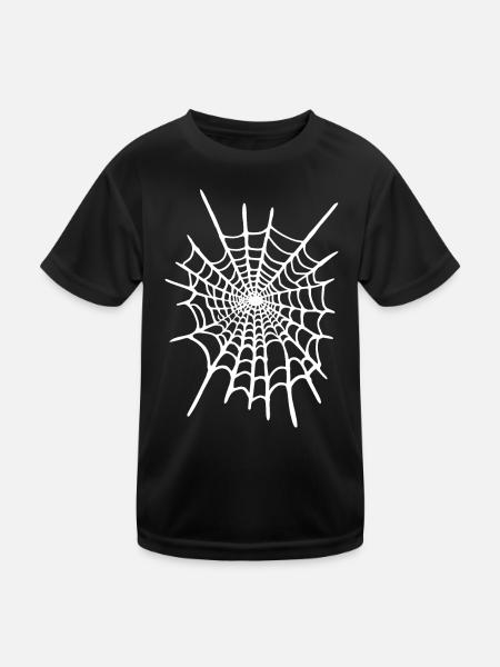 Spider Web Costume Halloween Carnival Carnival - Kids Functional T-Shirt - black - Front