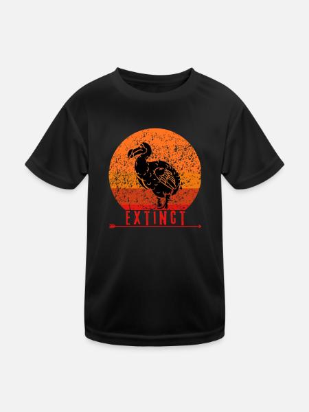 EXTINCT - Dodo - Paleontology - Fossil - History - Kids Functional T-Shirt - black - Front