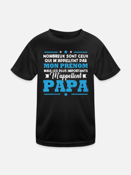 Les plus importants m'appellent papa - T-shirt sport Enfant - noir - Devant