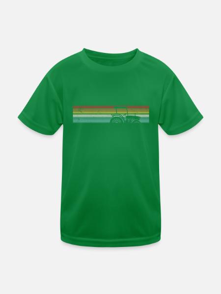 TRACTEURS AGRICOLES MACHINES AGRICOLES RÉTRO - T-shirt sport Enfant - vert - Devant
