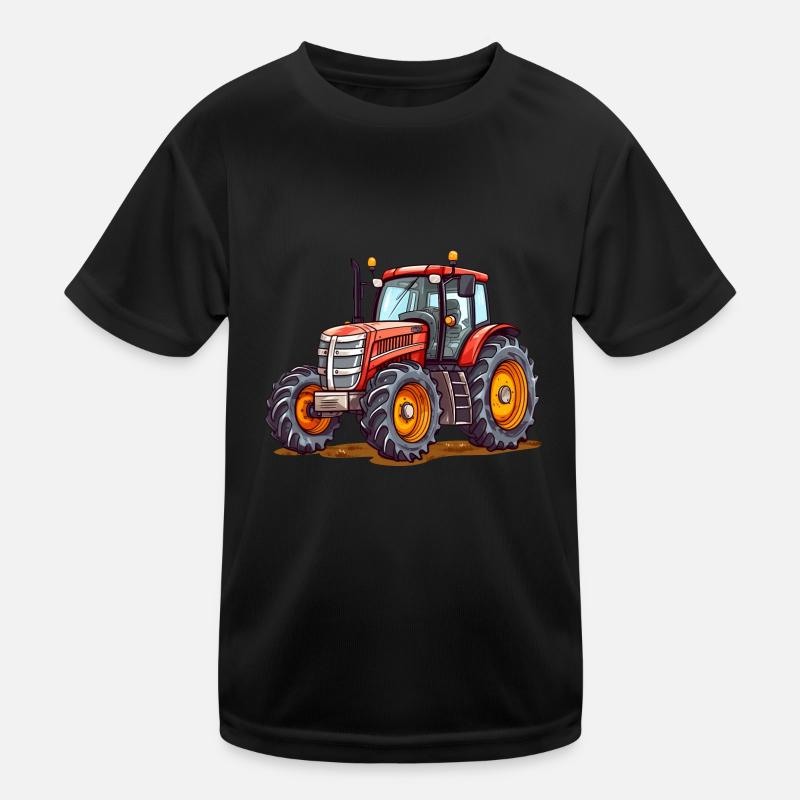 cartoon Traktor Kinder Funktions-T-Shirt