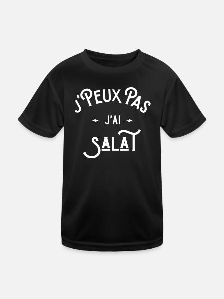 je peux pas j'ai salat idée cadeau humour muslim - T-shirt sport Enfant - noir - Devant