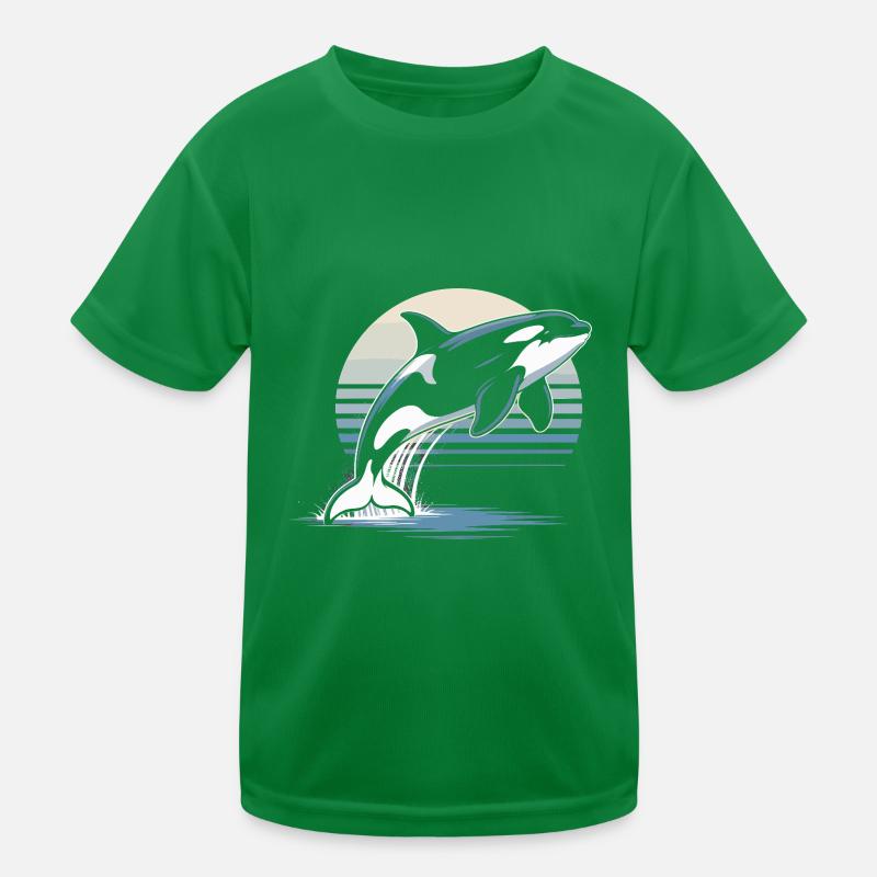 Wunderschöner Orca Wal Orka Schwertwal Meerestier Kinder Funktions-T-Shirt