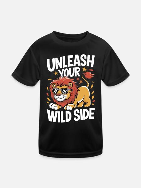 Lion Lion Animal Africa - Kids Functional T-Shirt - black - Front