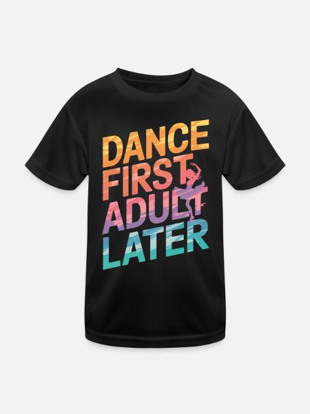 Tanzen Tänzer Tanzen - Kinder Funktions-T-Shirt - Schwarz - Vorne