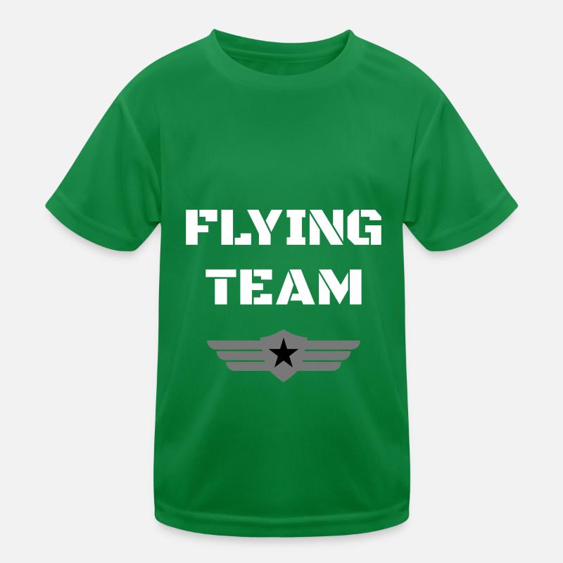 Flying team (badge, wings, star) Kids Functional T-Shirt