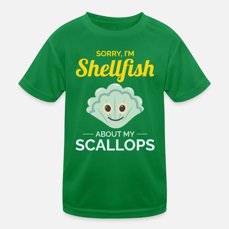 Scallop Seashells Collector Beachcomber Shellfish Kids Functional T-Shirt