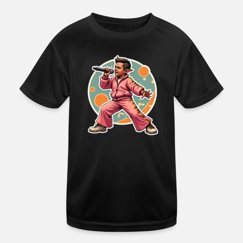 Elf Rapper in Action Kids Functional T-Shirt