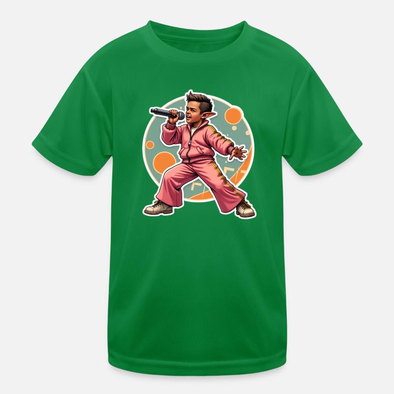 Elf Rapper in Action Kids Functional T-Shirt