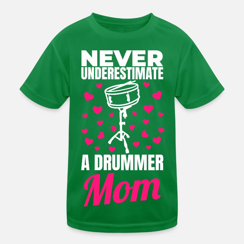 Trommelspieler Mutter Kinder Funktions-T-Shirt