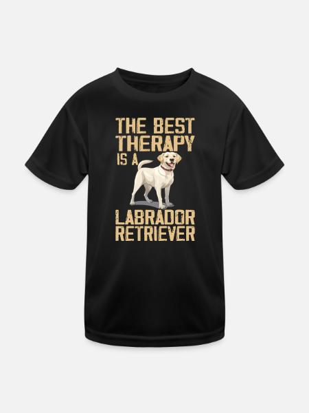 The Best Therapy Is A Labrador Retriever Dog Lover - Kids Functional T-Shirt - black - Front