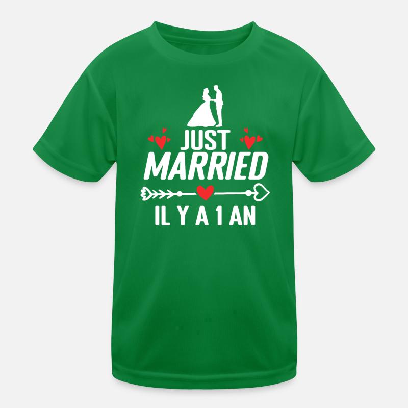 Cotton Wedding Gift Wedding Anniversary 1 Year Kids Functional T-Shirt