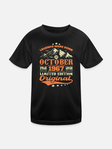 Original October 1967 vintage anniversary 1967 - Kids Functional T-Shirt - black - Front