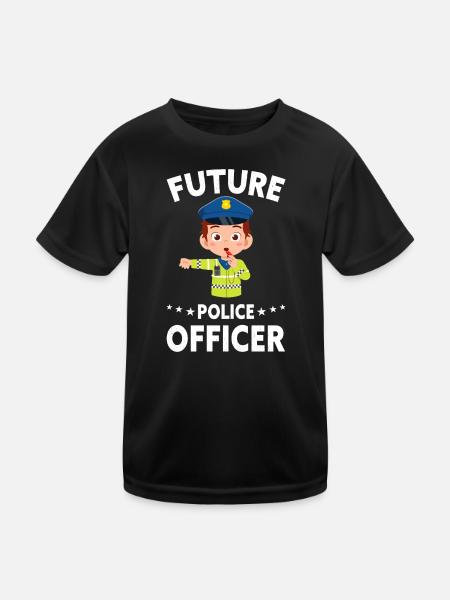 Bureau de Police des Policiers - T-shirt sport Enfant - noir - Devant