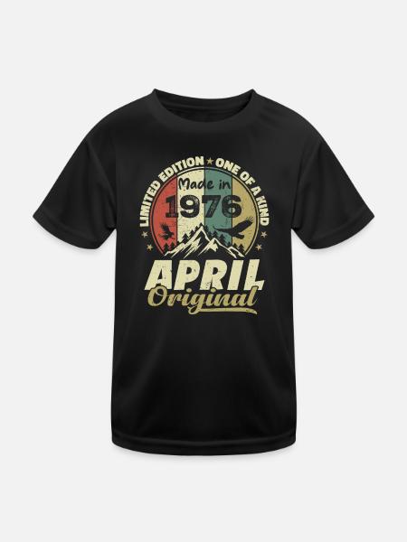 Retro Nées En Avril 1976 Cadeau anniversaire 1976 - T-shirt sport Enfant - noir - Devant