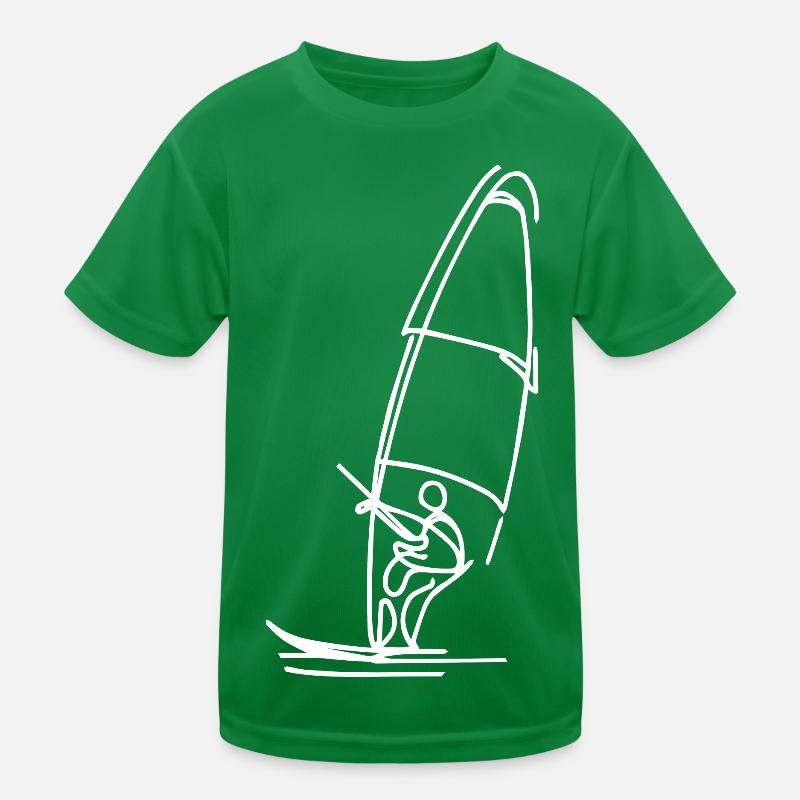 Windsurfing Sketch Kids Functional T-Shirt