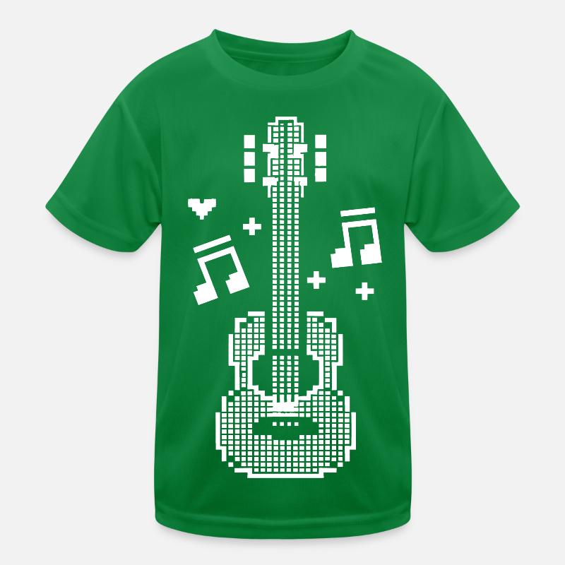 Ukulele Pixel Kunst Kinder Funktions-T-Shirt