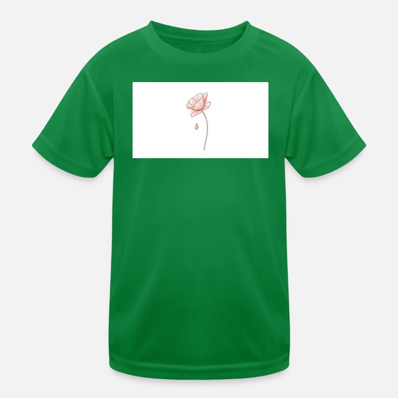 Delicate Flower Dream Line Drawing Kids Functional T-Shirt