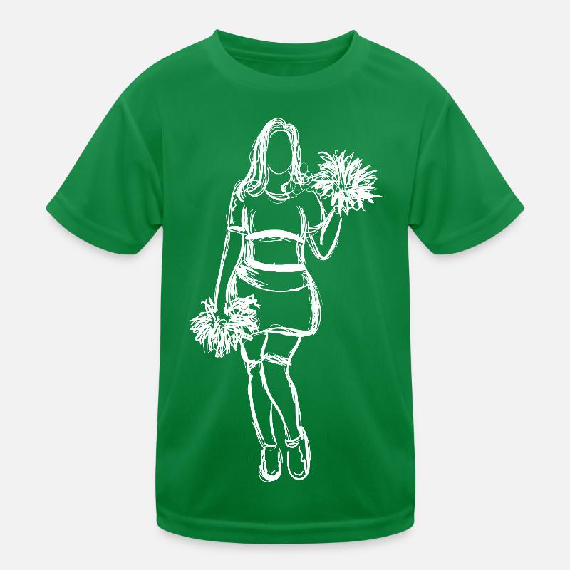 Cheerleader Drawing Kids Functional T-Shirt