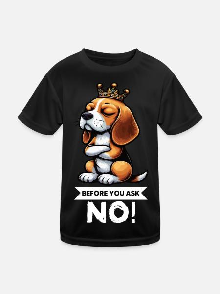 Avant de demander Beagle Beagle Propriétaire de Beagle Beagle Holder - T-shirt sport Enfant - noir - Devant