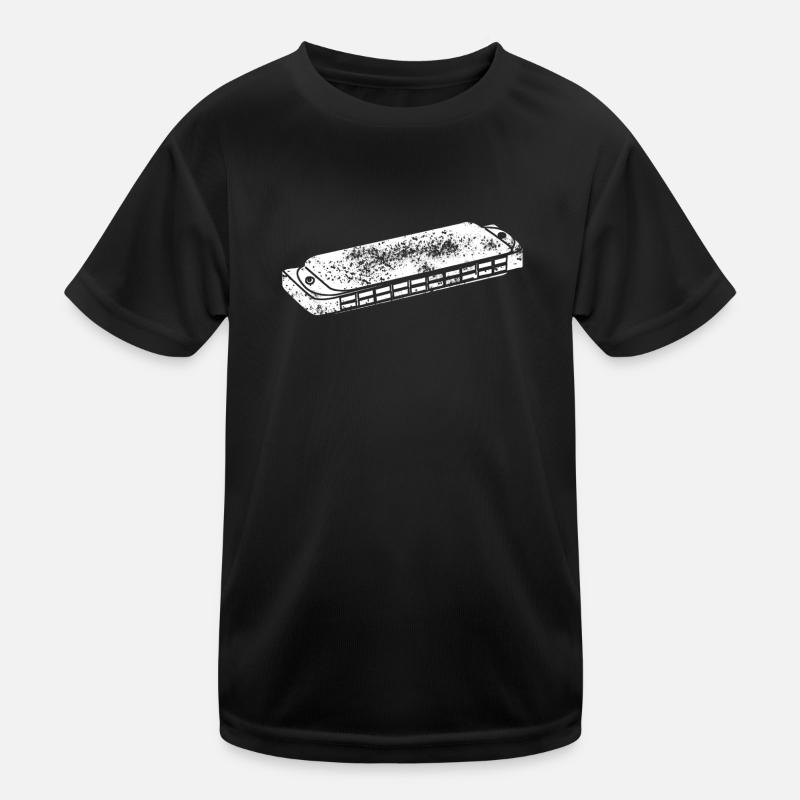 Mundharmonika Harmonica Used Look Kinder Funktions-T-Shirt