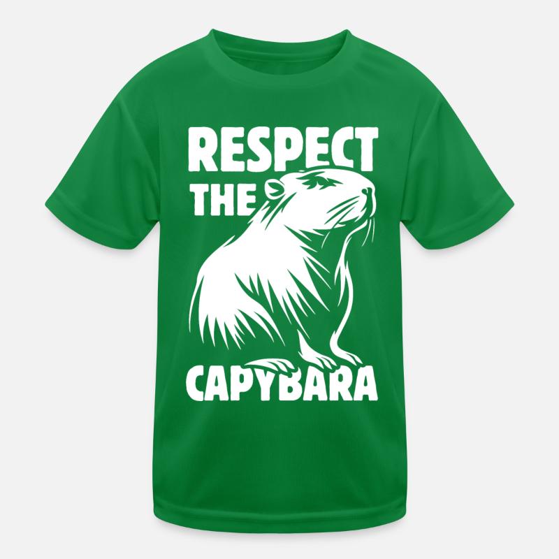 Respect The Capybara - Spruch Kinder Funktions-T-Shirt