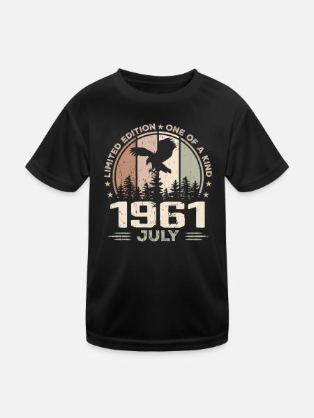 Incomparable since July 1961, 63rd Anniversary - Kids Functional T-Shirt - black - Front