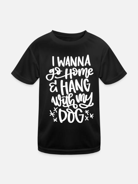 DOGS TOGETHER DOGS DOG HANG SAYINGS MOTIF - Kids Functional T-Shirt - black - Front