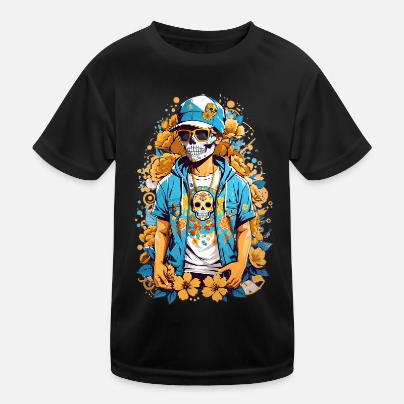 Zucker Schädel Kinder Funktions-T-Shirt