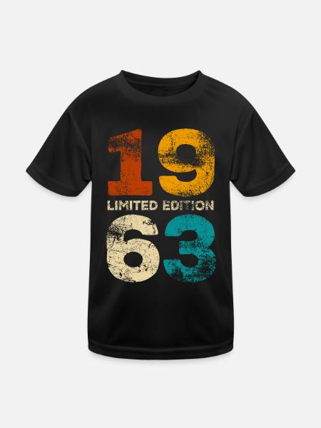 Limited Edition 1963 - Geburtstag - Jahrgang - Kinder Funktions-T-Shirt - Schwarz - Vorne