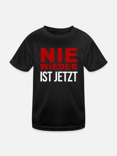 Never again is now - Kids Functional T-Shirt - black - Front