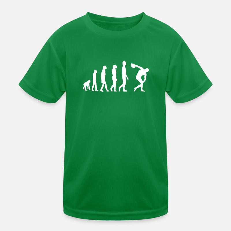 Diskuswerfen Diskuswerfer Evolution Diskus Kinder Funktions-T-Shirt