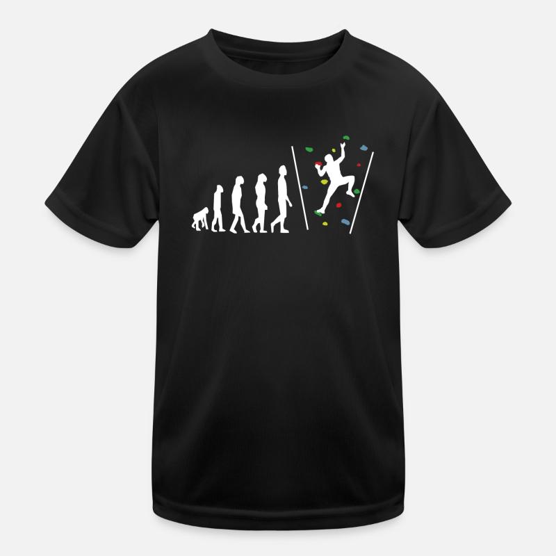 Bouldering Bouldern Evelution - Kinder Funktions-T-Shirt - Schwarz