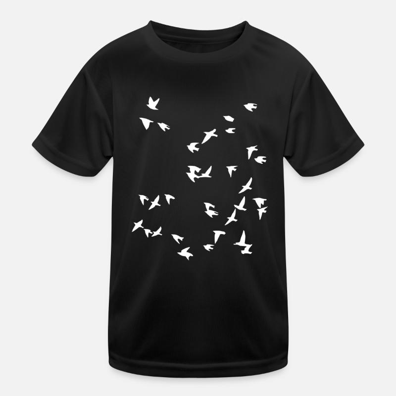 Vogel Schwarm Fliegen Kinder Funktions-T-Shirt