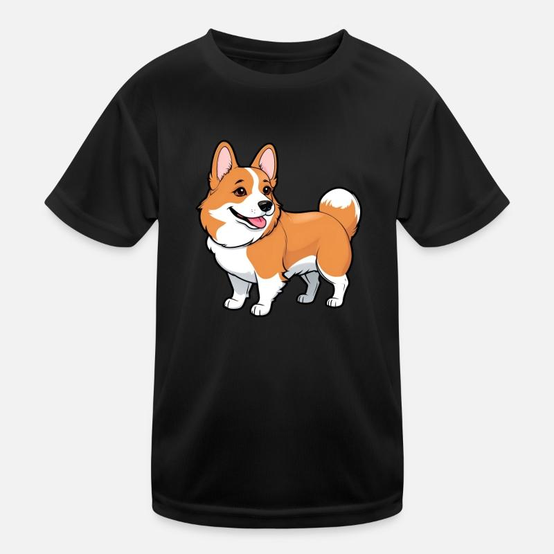 Cartoon Comic Süßer Corgi Hund Kinder Funktions-T-Shirt