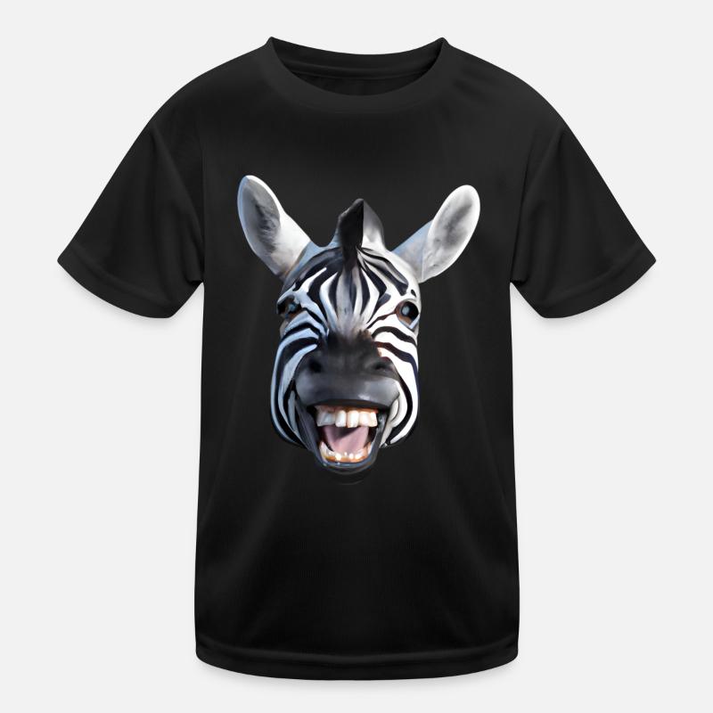 Broadly grinning zebra Kids Functional T-Shirt