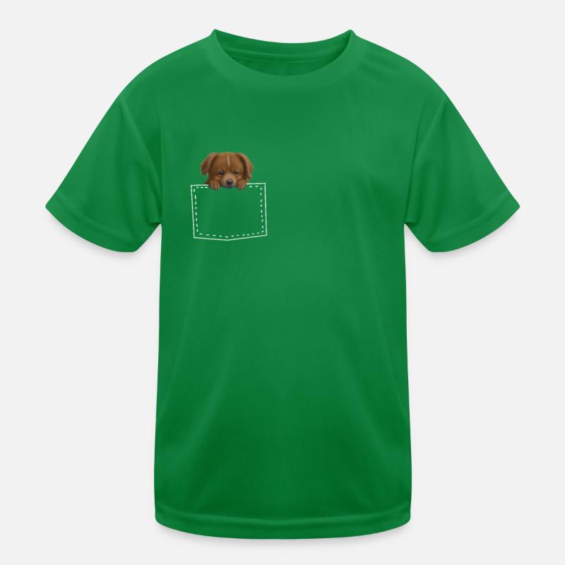 Chien dans la poche de poitrine levrette T-shirt sport Enfant