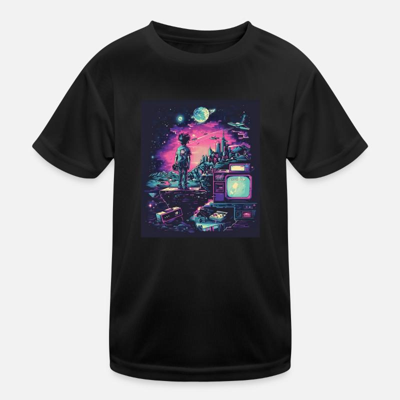 Retro-Gaming-Odyssee Kinder Funktions-T-Shirt
