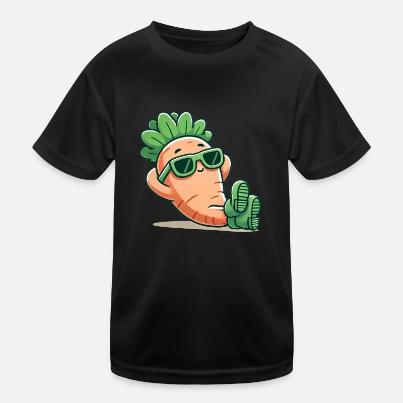 Coole entspannende Karotte mit Sonnenbrille Kinder Funktions-T-Shirt