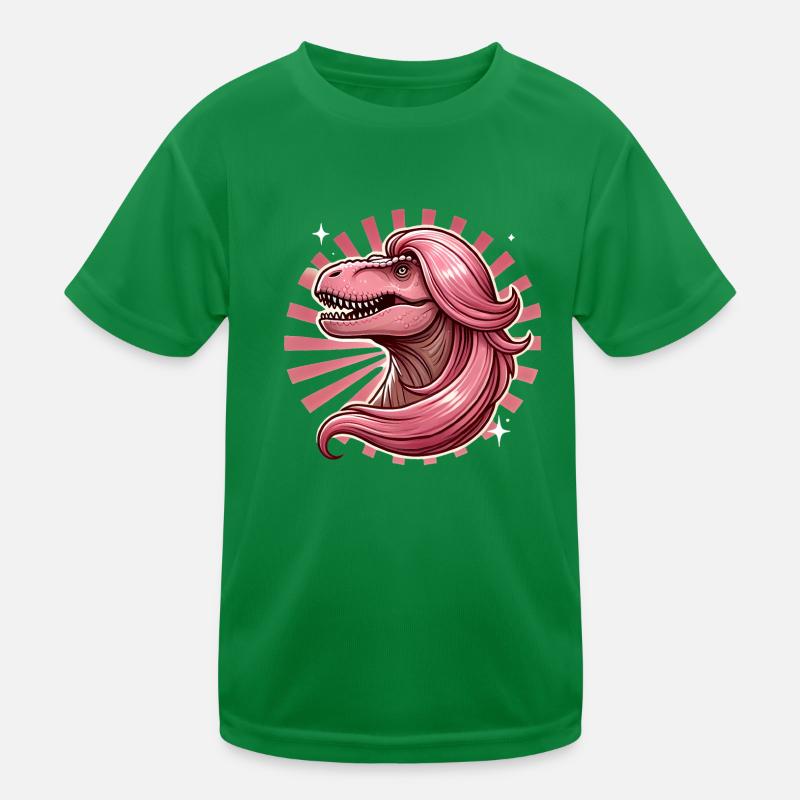 Illustration TRex de diva aux cheveux roses T-shirt sport Enfant