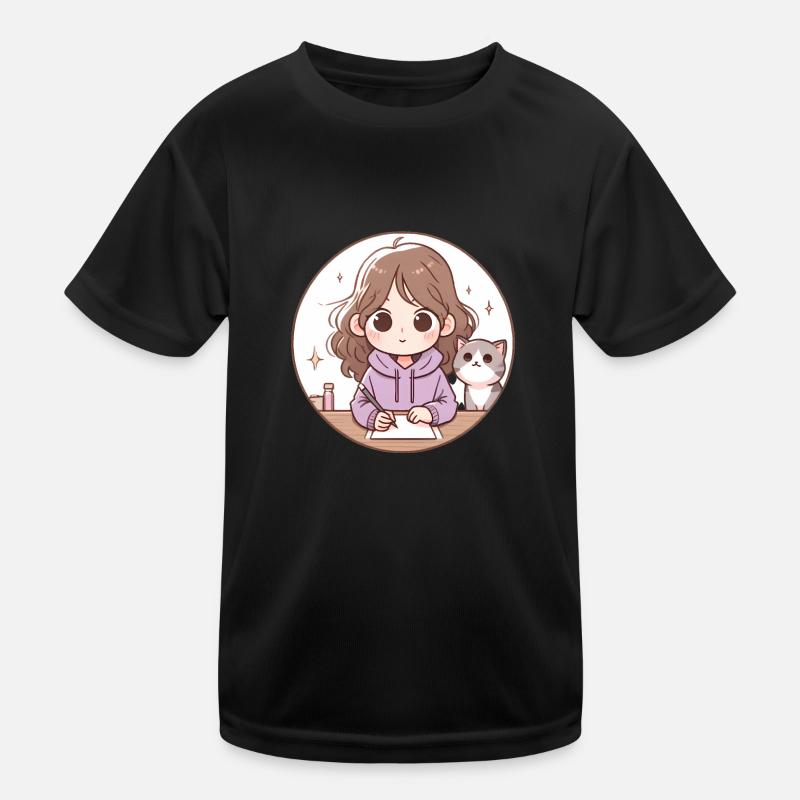 New Year Zero Fcks Girl Cat Design Kids Functional T-Shirt