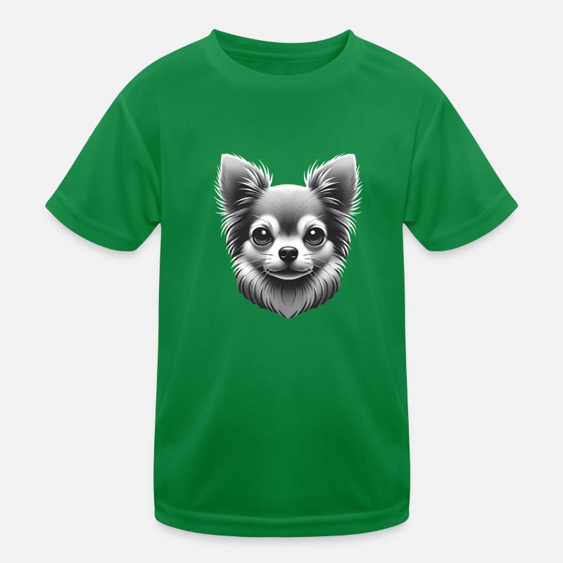 Chihuahua Grayscale Art TShirt Design Kids Functional T-Shirt