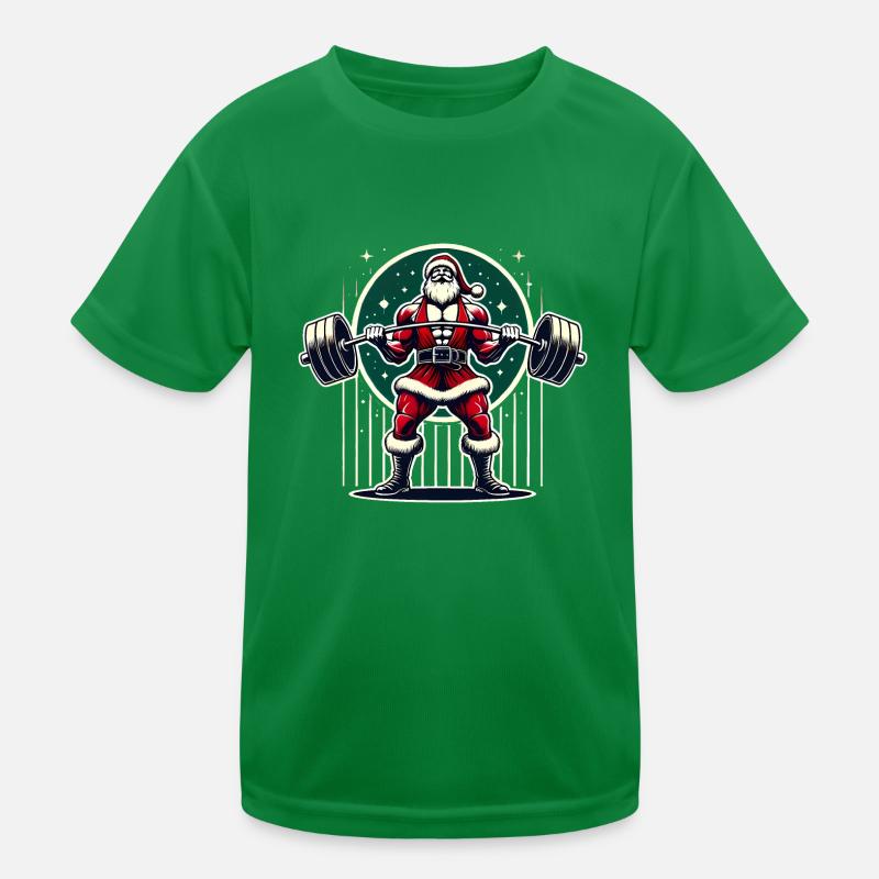 Santas Strong Snatch Powerlifting Kinder Funktions-T-Shirt