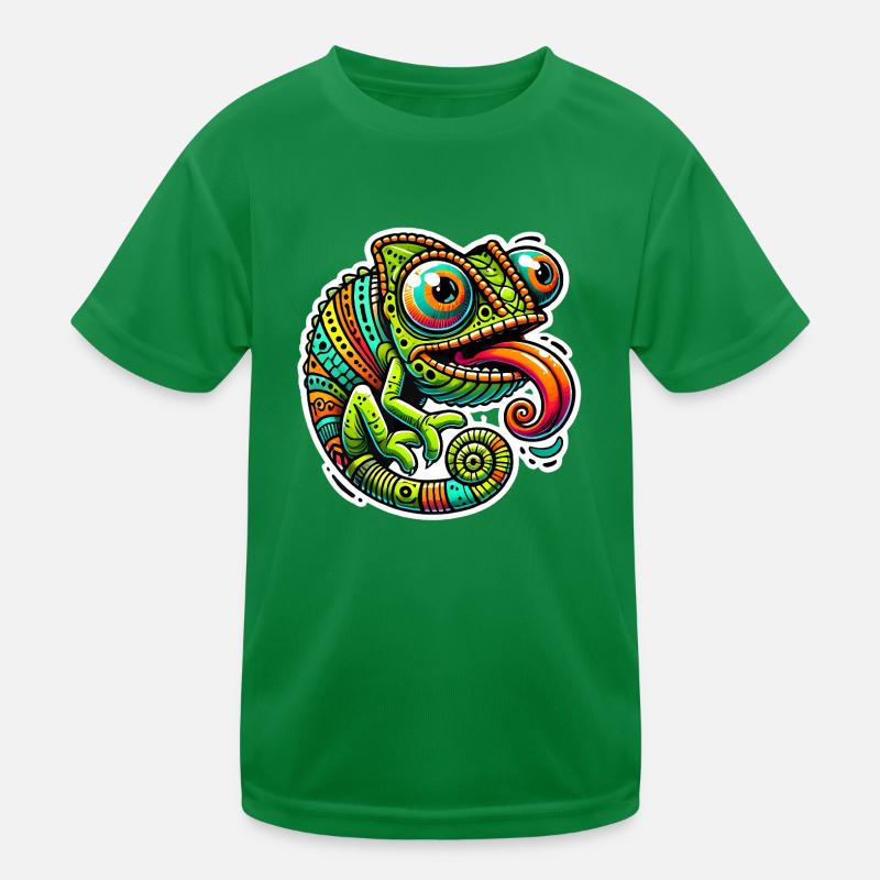 Chameleon Power Cartoon Design T-shirt sport Enfant