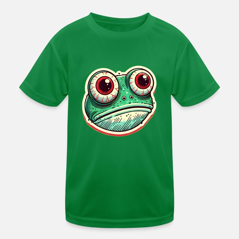 Funny Frog Lover Vintage Illustration Kids Functional T-Shirt