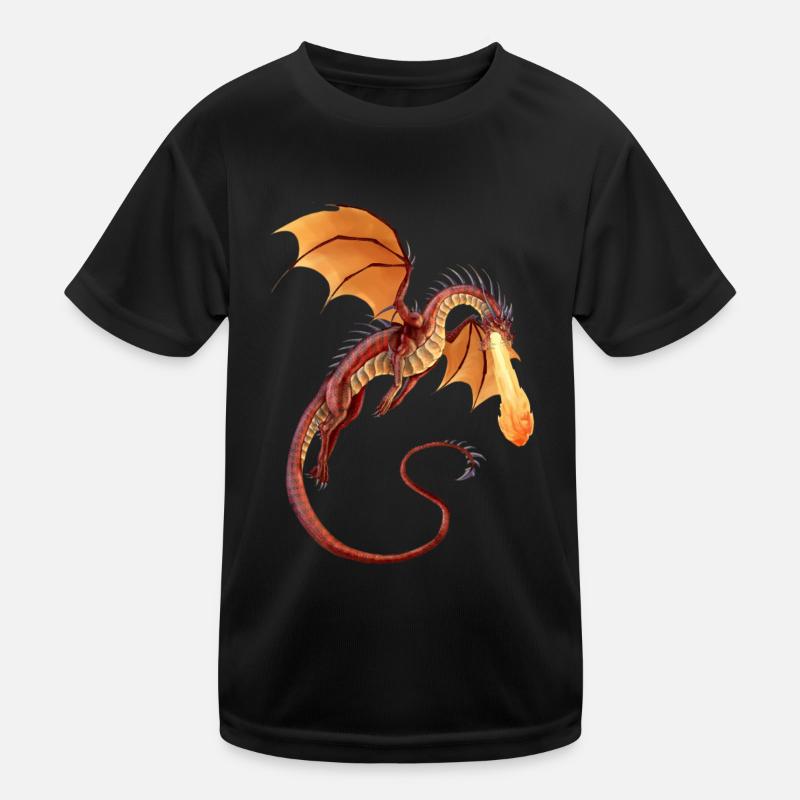Feuerdrache Kinder Funktions-T-Shirt