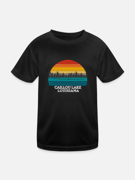 Caillou Lake Louisiana - Kinder Funktions-T-Shirt - Schwarz - Vorne
